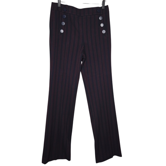 LOFT Pants - LOFT Womens Navy Blue Striped Marisa Trouser Pants Size 6